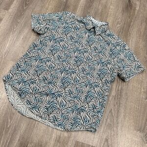 Robert Graham Shirt Mens Large Classic Fit Short Sleeve Swirl Button Down Shirt